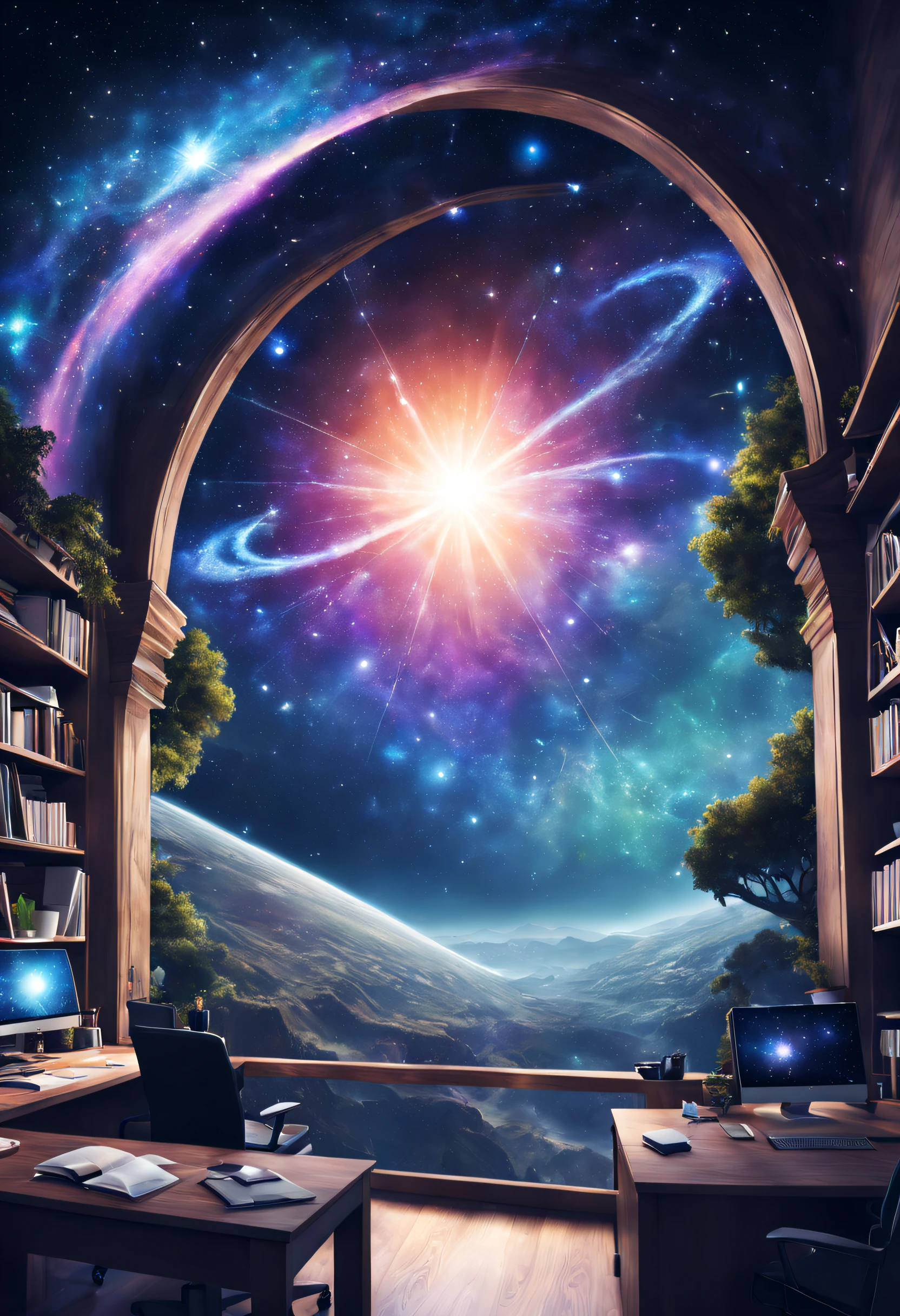 poster for,Magical place,magia,Cosmic stars,Vertical version,the workplace,Cool