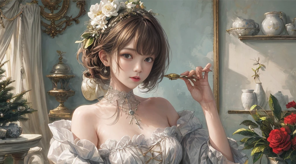 full body hermoso girl in de cerca,, PerfectNwsjMajic,(Obra maestra, calidad superior, mejor calidad, arte oficial, hermoso and aesthetic:1.2), (1 chica), extremadamente detallado,vistoso,more detailed, arte oficial, fondo de pantalla de unidad 8k, ultra detallado, hermoso and aesthetic, hermoso, Obra maestra, mejor calidad,leve sonrisa traviesa y seductora, (zenenredo, mandala, enredo, enenredo) ,Luz sagrada,papel de oro,Arte en pan de oro,dibujo de brillo, are espalda, descalzo, espalda desnuda, Piel brillante, cabello brillante, de cerca, pecho, Cuello, espalda, cabeza llena, ojos perfectos, iris perfecto