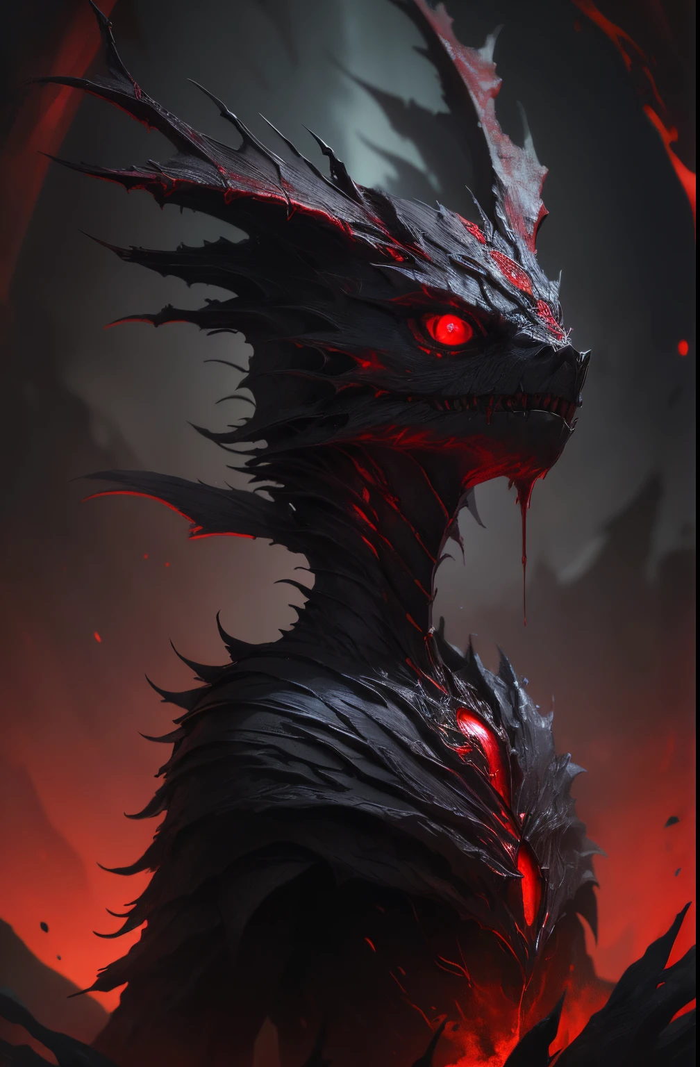 masterpiece, best quality, high quality,(a dark shapeless creature with a dark red glow and red eyes and surrounded by darkness:1.2), (darkness:1.2), abstraction, abyssopelagic, award winning photography, Depth of Field, HDR, extremely detailed, trending on artstation, trending on CGsociety, Intricate, High Detail,