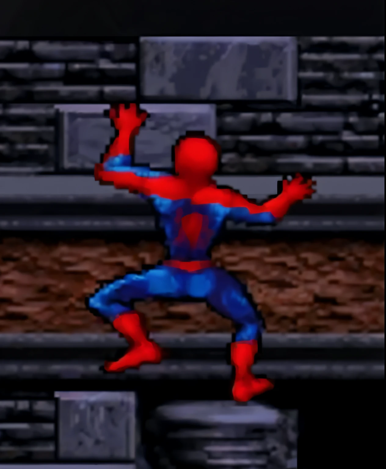 um homem aranha pulando na frente de uma parede de tijolos, pose de salto heroico, aranha - homem, Homem-Aranha, Spiderman, heroic action pose, aranha zero, heroic pose, Aranha altamente detalhada - Man, saltando saltando ataque heroico, pose de chute heroico, Pedro Parker, hero pose, Peter Parker como Homem-Aranha, Homem-Aranha no Moshpit, SNES Graphics