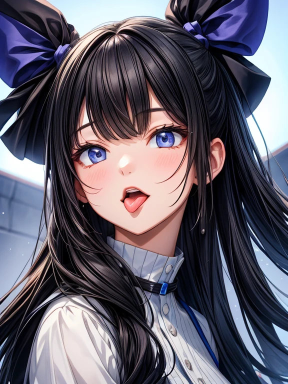 kissing face、Entwining tongues、Super close-up、head shot、