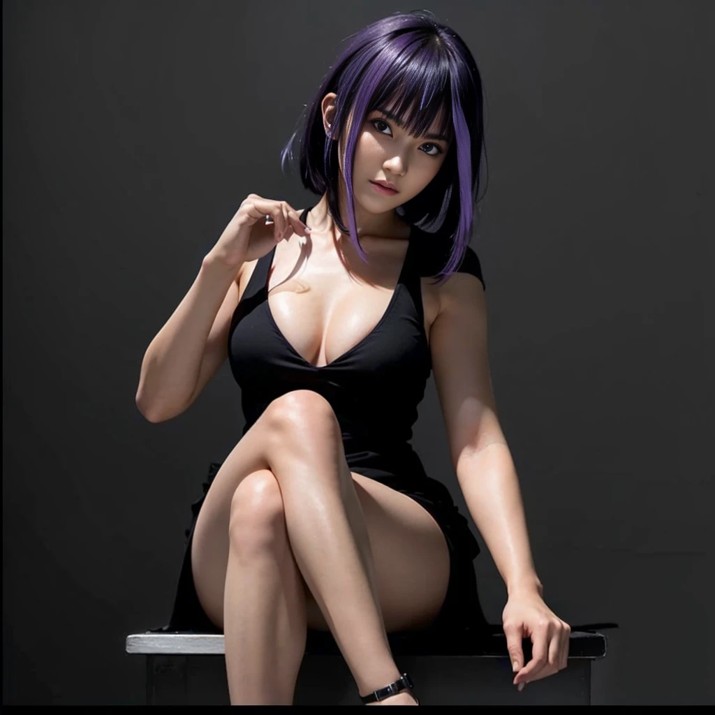 "AYANE" (best quality,ultra-detalhado,Realistic:1.37), retrato, Detailed eyes and facial features, olhos castanhos, textura de pele delicada e suave, Corpo Perfeito, textura ultra realista, maquiagem perfeita, batom vermelho, serious look, cores vivas, maquiagem vermelha em volta dos olhos, cores vivas