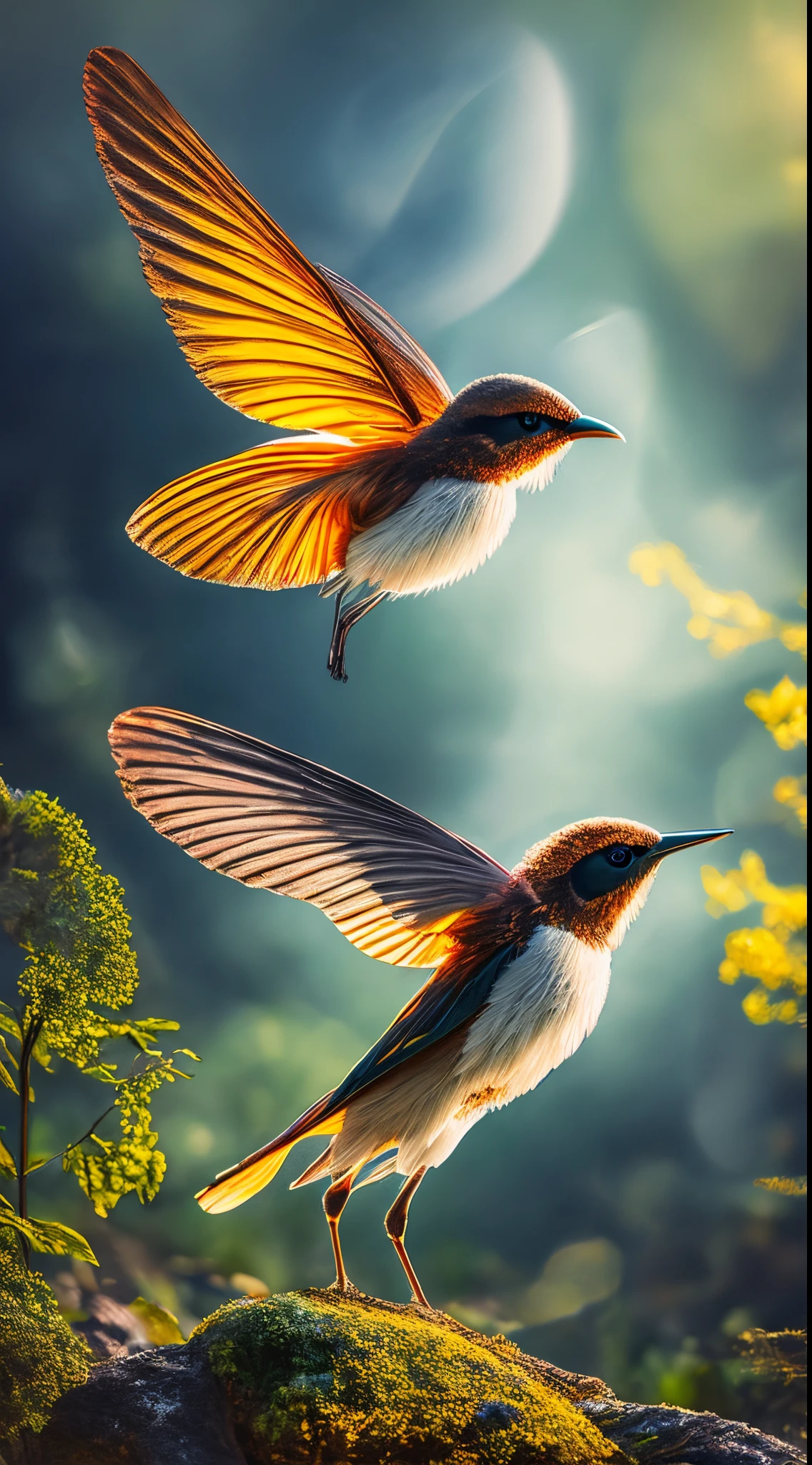 Close-up of a fairy with glowing wings in the forest、3d digital art 4k、digital art animal photo、Digital artwork 4K、Holographic Creatures、4K highly detailed digital art、8K High Quality Detail Art、4k detailed digital art、8K Ultra Realistic Animals、Digital Art 4K、Digital Art 4K、Detailed digital 3D art