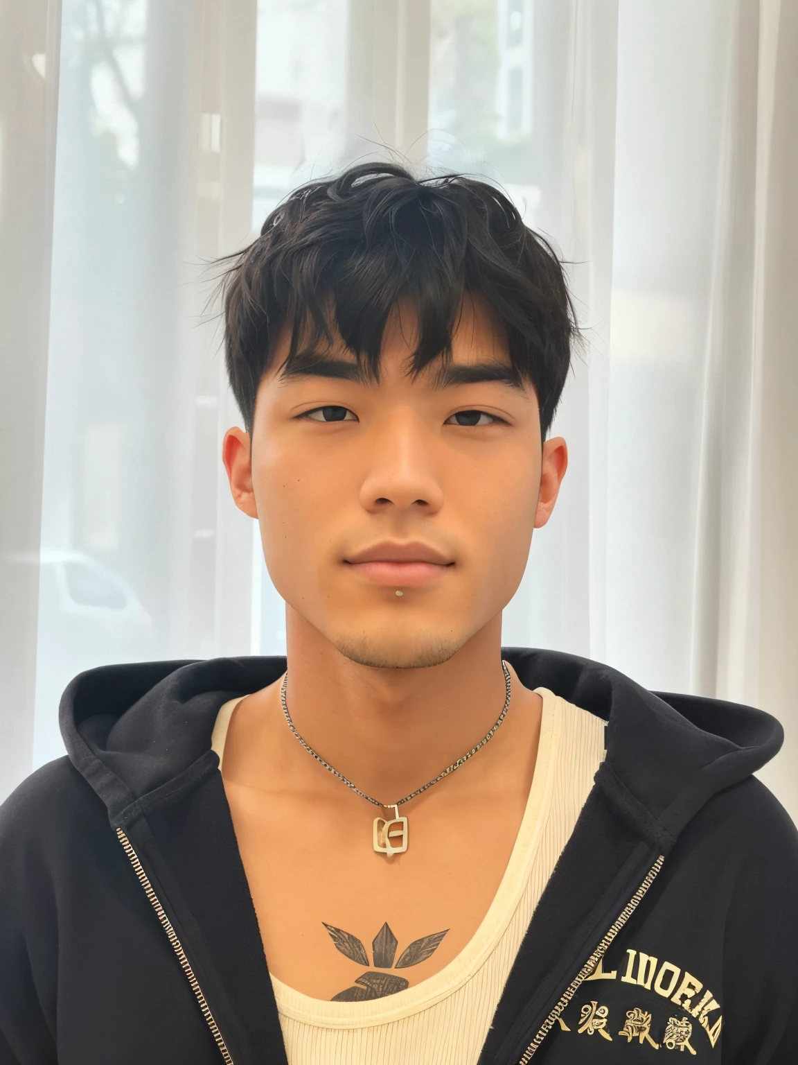Male in his 20s .My hair has a lot of volume..thin face