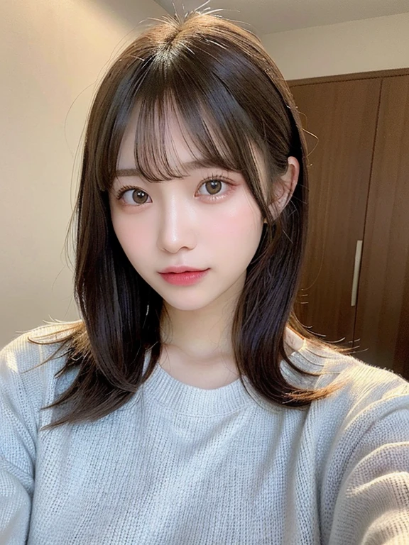 (masterpiece:1.3), (8K, Photorealsitic, Raw photography, Top image quality: 1.4), 20 year old girl、(Random hairstyles:1.2)、Super Detail Face、Eye of Detail、二重まぶた、foco nítido:1.2、prety woman:1.4、light brown hair、poneyTail、Natural Color Lip、top-quality、masterpiece、超A high resolution、(Photorealsitic:1.4)、very detailed and professional lighting、wear a dark blue sweater、slender、serious facial expression、Transparent skin、randome pose、Glowing hair、Gravure Model Pose、(masterpiece:1.3), (8K, Photorealsitic, Raw photography, Top image quality: 1.4), 20 year old girl、(Random hairstyles:1.2)、Super Detail Face、Eye of Detail、二重まぶた、foco nítido:1.2、prety woman:1.4、light brown hair、poneyTail、Natural Color Lip、top-quality、masterpiece、超A high resolution、(Photorealsitic:1.4)、very detailed and professional lighting、wear a dark blue sweater、slender、serious facial expression、Transparent skin、randome pose、Glowing hair、Gravure Model Pose、(Ultra Real), (Illustration), (High resolution), (8K), (Very detailed), (Best Illustration), (Beautiful quality with attention to detail), (ultra-detailliert), (masutepiece), (Wallpaper), (Detailed face), ty, Upper Body Up, sexy pose ,Room,Short hair, inner colored,Solo,Full body,see through pajama , ,full of sweat, japanes,