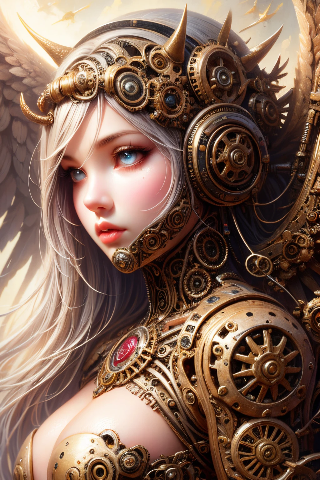 1girl,steampunk,gears