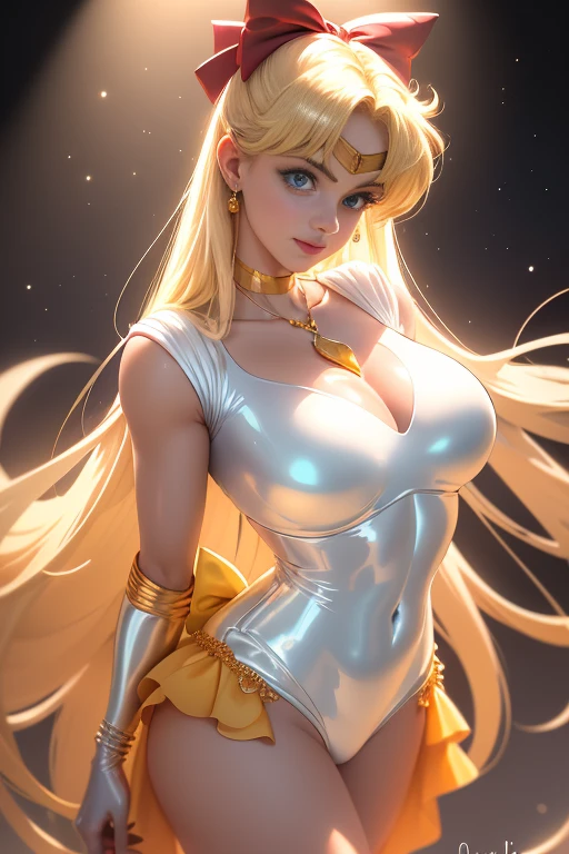 cheio: 1.3, stand, master part, 。...3d, Realistic, foto ultra-micro, Qualidade Superior, ultra detalhado CG unidade 8k papel de parede, de baixo, detalhes intrincados, (1 female), 18 anos, (SV1, Uniforme Sailor Senshi, saia laranja, luvas de cotovelo, head gear, colar laranja do marinheiro, red bow, Gargantilha Laranja, luvas brancas, jewelries), incrivelmente longo reta loira muito brilhante: 1.2, Brilhante e bonito cabelo loiro liso longo: 1.2, Sailor Venus, Minako Aino, Aparentemente um uniforme de marinheiro Chiseki, Minissaia plissada sexy laranja cintilante: 1.3, (The blue bow in the center of the chest too big: 1.4, Cocar de ouro na testa: 1.5, Use luvas laranjas nos cotovelos: 1.1, bare arm: 1.1, Bota longa esmaltada laranja na altura do joelho,Detalhes dourados luxuosos: 1.3, Gola laranja larga saturada, Colar de marinheiro laranja saturado, The red bow on the back of the head too big: 1.1, Long gloves of white latex,Decorado com detalhes dourados luxuosos: 1.3, Very large yellow bow at the back of the waist: 1.1, Gargantilha Laranja, Parece sexy e ousado, orange heart-shaped earrings)),
((sorriso sedutor, cara muito bonita olhar, detalhes do rosto: 1.5, olhos azuis brilhantes, beautiful face, Olhos bonitos, olhos brilhantes, thin lips: 1.3, fino, sharp pale eyebrows, long dark eyelashes, Double eyelashes)), Joias de ouro de luxo, (Very slim fit high gloss white holographic leather: 1.3), Sexy and bold high gravel dressing room, (postura de luta), Asas brancas enormes, musculoso, abdominais musculares, Rosto pequeno, Seios enormes, perfectly proportions, cintura fina, pose de modelo sexy, visible pores, perfect hands: 1.5, octane rendering, very dramatic images, Luz natural intensa, sunlight, exquisite lighting and shadows, Dynamic angles, Harpa SLR digital, foco: 1.0, Maximum clarity and sharpness(Teologia dourada, Heartstorm space background, Gold Chain Dynamic Background, Homem de Ouro: 1.2, cabelos dourados, Venus, luar, lua, Dynamic background, DetalhadoAntecedentes))