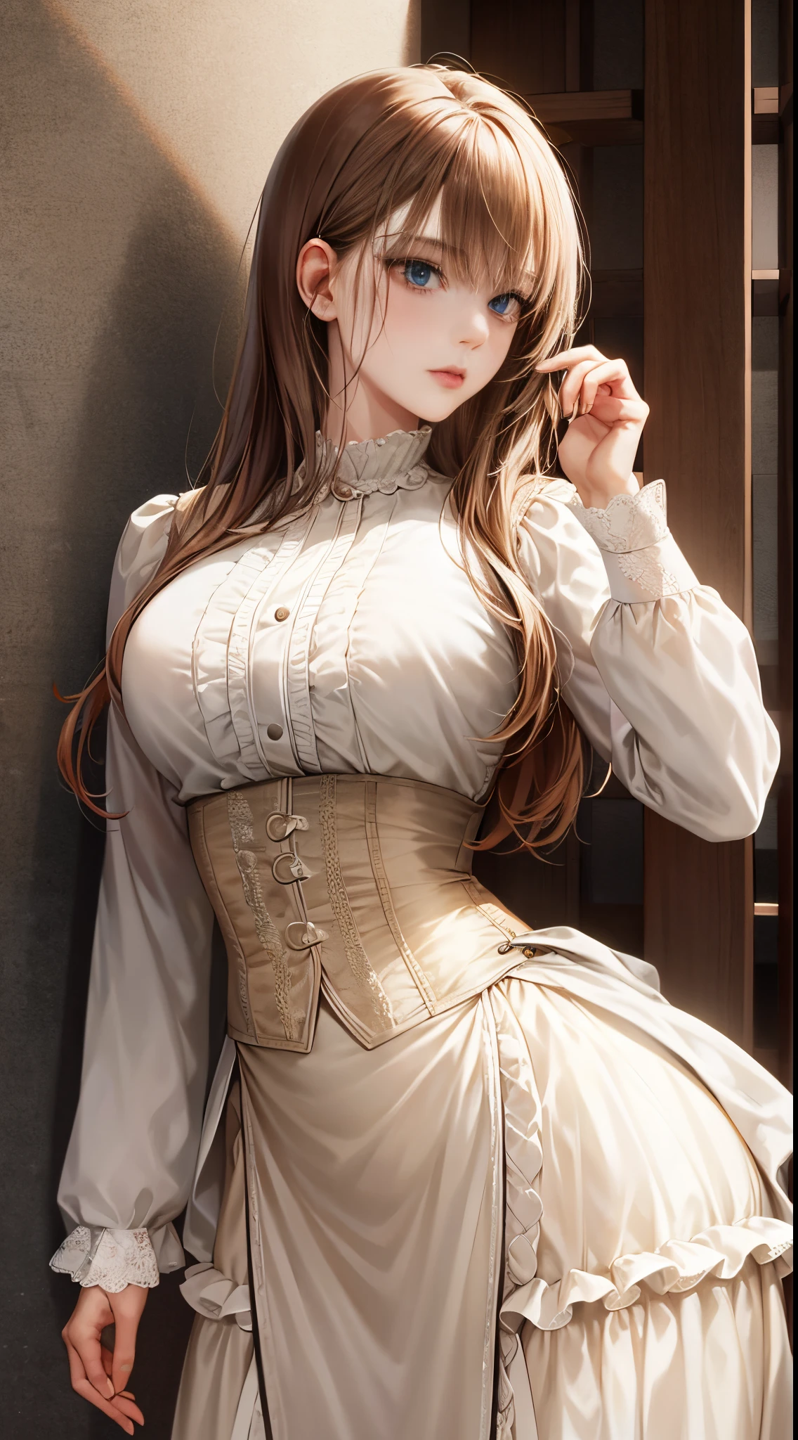 western fantasy,victoriana,A beautyful girl,Stood up,Casual wear and clothing,No hats