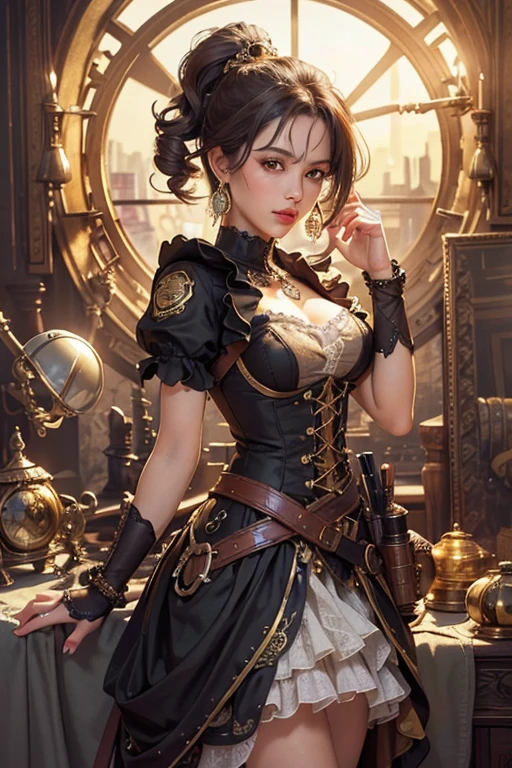 pose sugerente, color de cabello aleatorio, color de ojos aleatorio, pintura de estilo de arte tenebrista, oil on canvas, (((gigantic sagging breast ,Cameltoe muy marcado))), paisaje de fondo del dirigible steampunk, detalles intrincados de ropa steampunk completa, WLOP, Sakimichan ,Greg Rutkowski, Alfonse Mucha, Makoto Shinkai, Stanley Artgem Lau, RossDrew, hiperrealista, tendencia en ArtStation, Motor Unreal 5, 8k, arte conceptual, Pintura digital, Arte de salpicaduras, pintura de salpicaduras, retrato facial, pintura grunge, por banksy, Por Greg Tocchini, por james gilleard, por joe fenton, por kaethe carnicero, Stunningly Detailed, simetry, Octanaje, arte conceptual, artistic, kinematics, Ultra Sharp Focus, Altamente detallado, alma vibrante, perfection