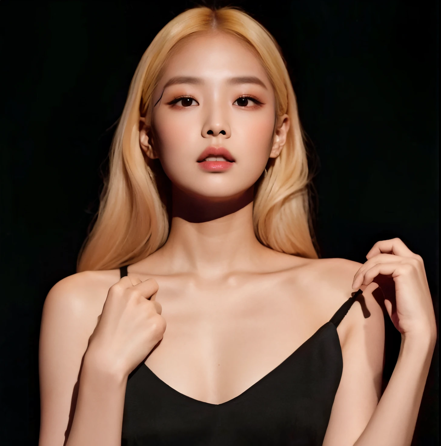 Un primer plano de una mujer con un top de sujetador negro, Heonhwa Choe, Parque Ji-min, Kwak Ji Joven, Sun Yunjoo, Jiyun Chae, ji-min, Taejune Kim, Lee Ji-eun, Lee Ji - Eun, Jaeyeon Nam, JIA, Seseon Yoon, Retrato de Jossi de Blackpink