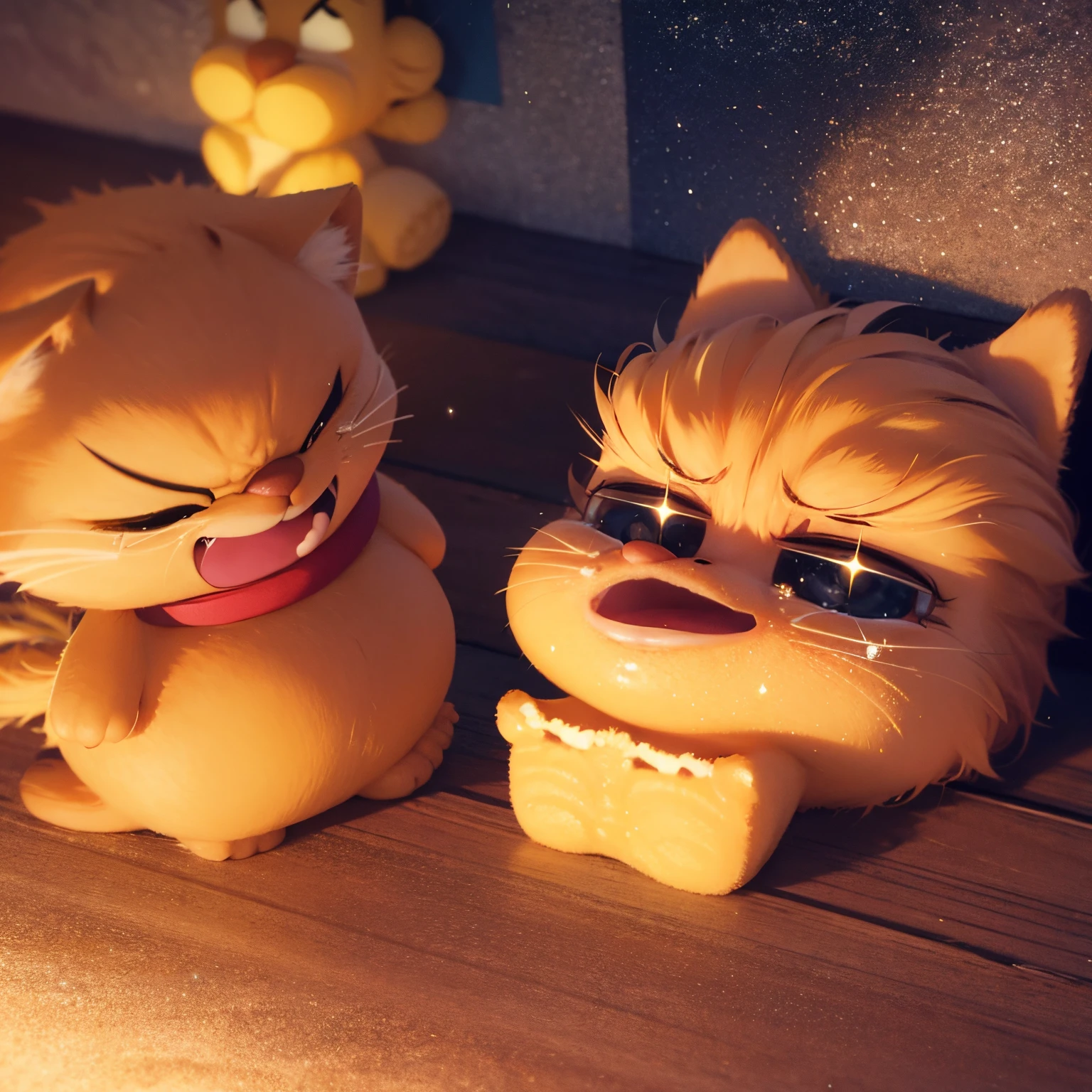 Sparkly 3d Garfield crying