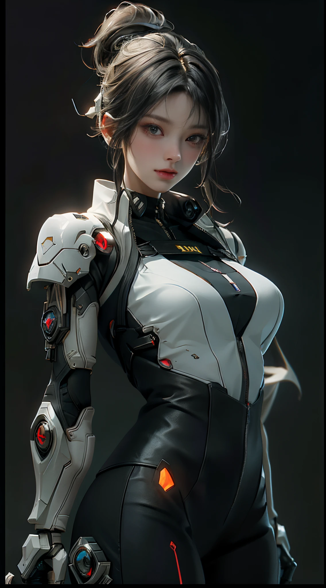 (Best Quality), ((Masterpiece), (Detail: 1.4), 3D, A Beautiful Cyberpunk Woman, HDR (High Dynamic Range), Satin Apparel, Ray Tracing, NVIDIA RTX, Super-Resolution, Unreal 5, Subsurface Scattering, PBR Textures, Post Processing, Anisotropic Filtering, Depth of Field, Maximum Sharpness and Sharpness, Multi-layer Textures, Albedo and Highlight Maps, Surface Shading, Accurate simulation of light-material interactions, perfect proportions, Octane Render, two-color light, large aperture, low ISO, white balance, rule of thirds, 8K RAW,