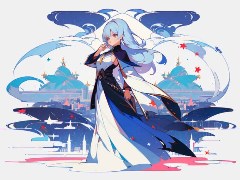 ((Masterpiece)), (((Best Quality))), (Character design sheet, The same full-length character, front, side, backboob), illustartion, 1 girl, hair color, Bangs, Hair Fax, eyes, environment change, City Pose, woman's, Shirt Shangyi, Stars, charturnbetalora, ( Background, whitebackground: 1.3) ,--6