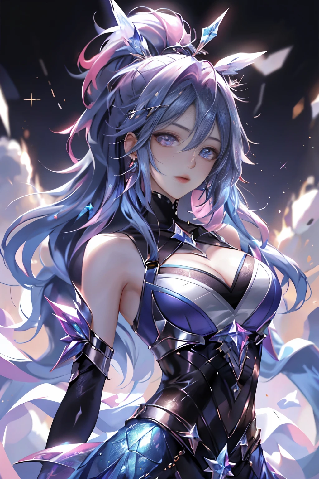 Masterpiece、最high quality、high quality、High definition、High resolution、High detail、Lens flare、Ray tracing method、high qualityの質感、high qualityの影、Beautiful details、Detailed and delicate、Detailed texture、Realistic facial expression、Realistic and colorful、Delicate、Cinematic Light、Side light、Sharp Focus、((1 female))、(Intricate details、Makeup、Pure Eros Face_v1:0.5)、(Details Beautiful delicate face、Detailed beautiful delicate eyes、Perfect Facial Proportions、Detailed skin、Charm)、fancy hairstyles、Beautiful bangs、(Two-tone gradient hair color)、slender、(Upturned beautiful breasts)、(Experiencing the best orgasm)、(Showing off your crotch)、Spread your legs naked、Raise your arm and make a peace sign、Light、Blouson、Crop top、Front opening、Thigh mini skirt