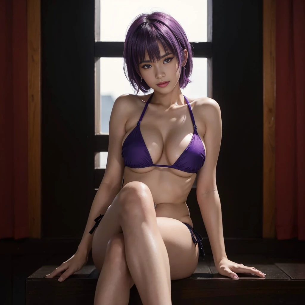 "AYANE" (best quality,ultra-detalhado,Realistic:1.37), retrato, Detailed eyes and facial features, olhos castanhos, textura de pele delicada e suave, Corpo Perfeito, textura ultra realista, maquiagem perfeita, batom vermelho, serious look, cores vivas, maquiagem vermelha em volta dos olhos, cores vivas