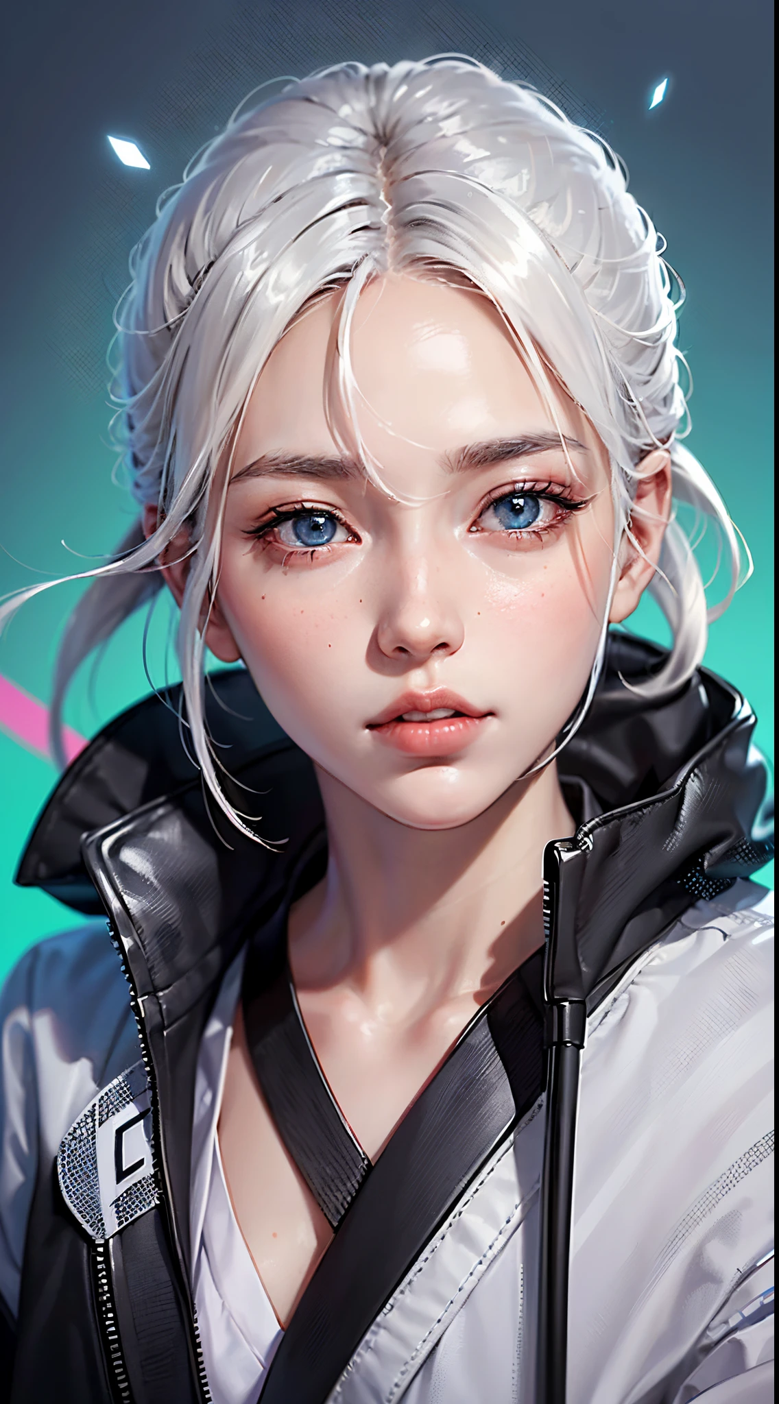 ((((Gojo Satoru character from jujutsu kaisen)))) white hair , Blue galaxy eyes, blind fold, long hair, （best qualtiy，4k，super-fine，Photo fidelity：1.37）, butiful eyes ,coming power aura --auto --s2
