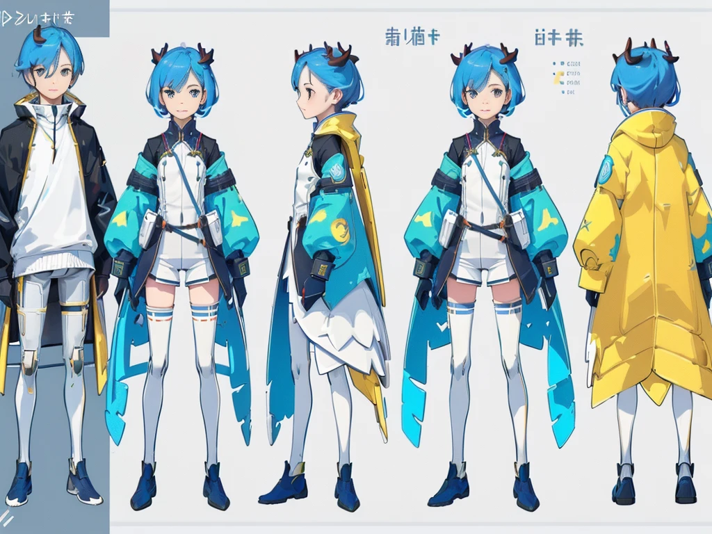 pet girl, robot horse,Type sheet, Character Sheets, Three types，Shot Full Body，Game Character Design，h1girl in, ((Character information)、(Chara Leaf)、Type sheet, Character Sheets, Three types，Shot Full Body，Game Character Design，Colorful, Detailed young man Two thin horns,illustartion,Realistic,Harmonious colours,natural lighting,Forest setting, Masterpiece: 1.6, Best Quality: 1.4, Live Image: 1.2, intricate details: 1.2, charturnerv2: A complete change in body character,
Appearance: 詳細な目, High-quality eyes,
(Single background, whitebackground: 1.3), multiple views, Multiple images of the same character in one outfit: 1.3.