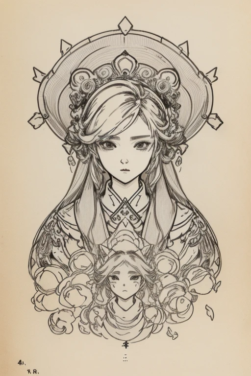 Video game character design, Drawing with Line Drawing, Multiple points of view, Best Quality,Masterpiece,hight resolution,