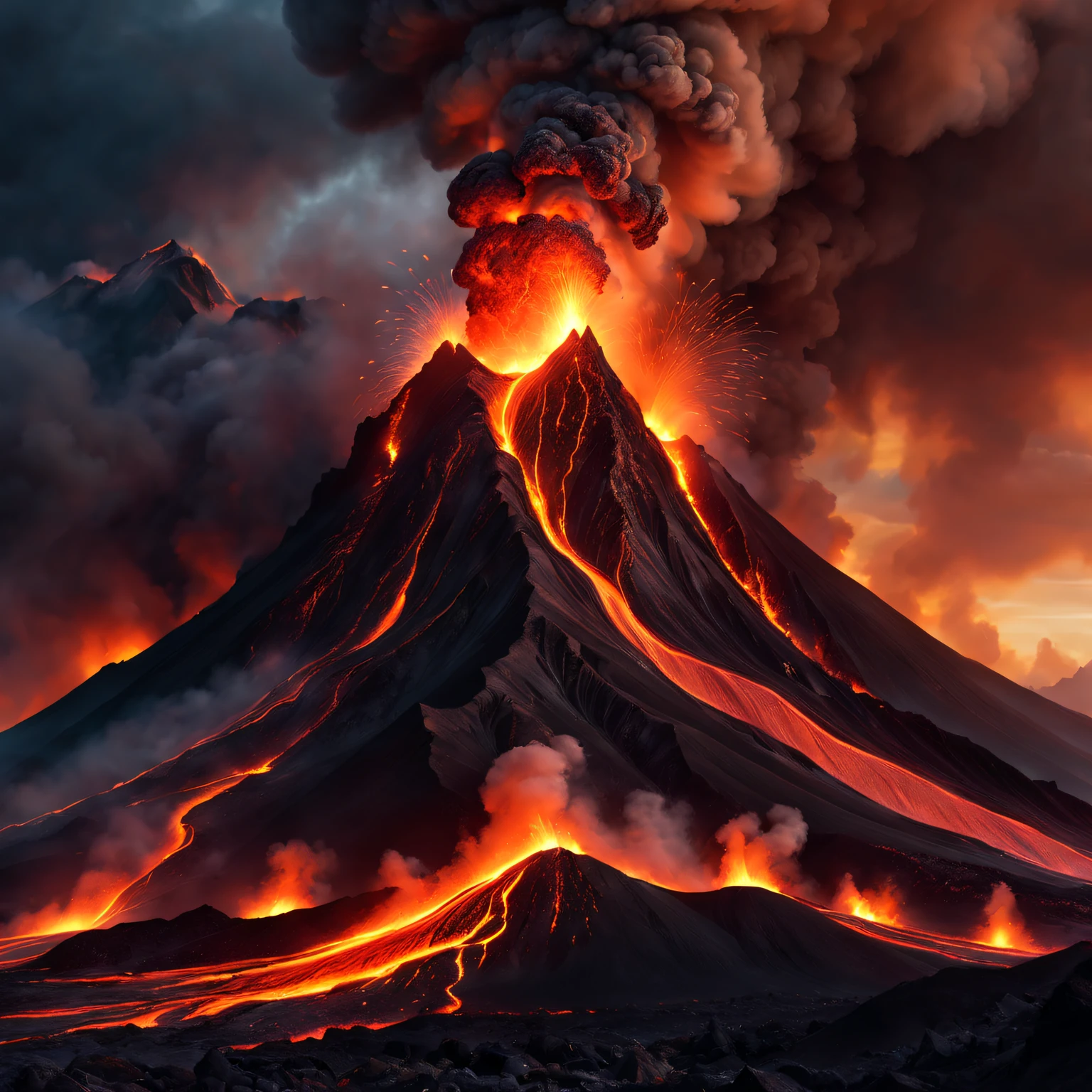 (Best quality at best,4K,8K,A high resolution,tmasterpiece:1.2),ultra - detailed,(actual,realisticlying,Photorealistic:1.37),fiery yamagata,glowing color,Dynamic flames,volcano exploding,magical scenery,dramatic lights,Smoke and ash particles,majestic mountain peaks,lava streams,surreal scenery,Warm red and orange tones,Ethereal atmosphere,blazing spark,flashing heat wave,vibrant flame,detailed shadow,Crackling fire,spectacular eruption,ominous smoke cloud,fiery intensity,immersive experience,changing light and shadow,dynamic movements,glowing hot lava,Impressive scale,Fascinating textures,blazing infero,A mesmerizing spectacle