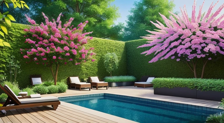 best quality,highres,realistic,roof garden,shrubs,flowers,trees,fine painting,vivid colors,soft lighting