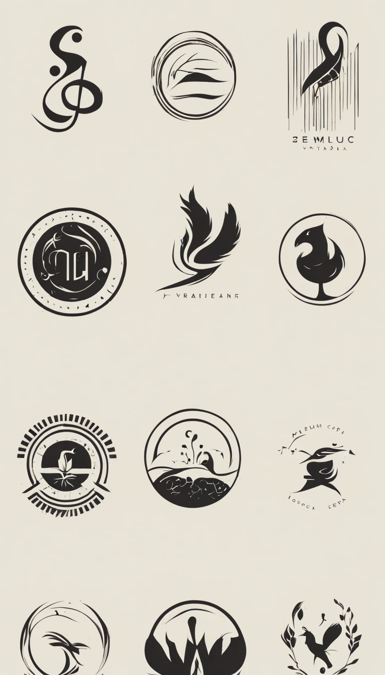 Create a cinematic, abstract symbol for a film production company based on stories and music. The logo was intended to represent the companionship between a boy musician and a costume-feathered storyteller.. Minimalist symbol design