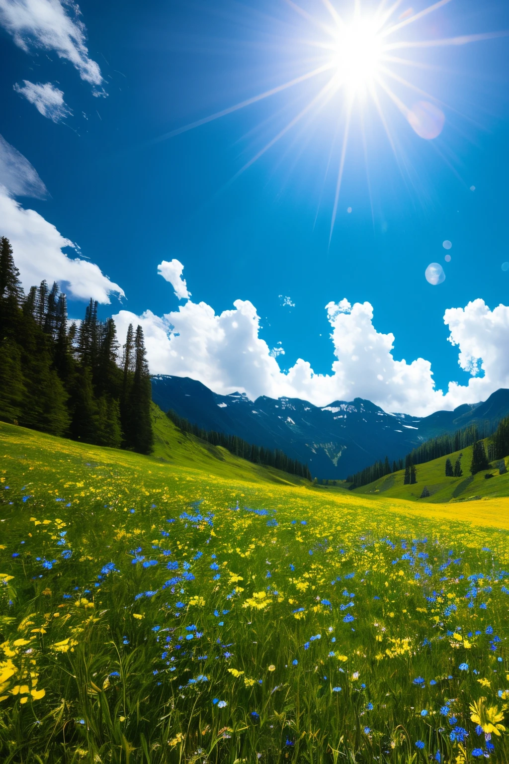 best quality , highly detailed , unreal engine , octane render   , slim and lean  , detailed face, 8k high res ,laughing, ray traced reflections,  8k high res   , masterpiece, (mj:0.2) , a scene from 2021 mesmerizing and immersive film called "Ethereal Earth" showing a serene and picturesque meadow, with a gentle stream winding through the lush green grass, wildflowers blooming in vibrant colors, and a clear blue sky overhead, inviting viewers to embrace the tranquility and harmony of nature, Photography, using a macro lens (100mm), --ar 4:3 --v 5