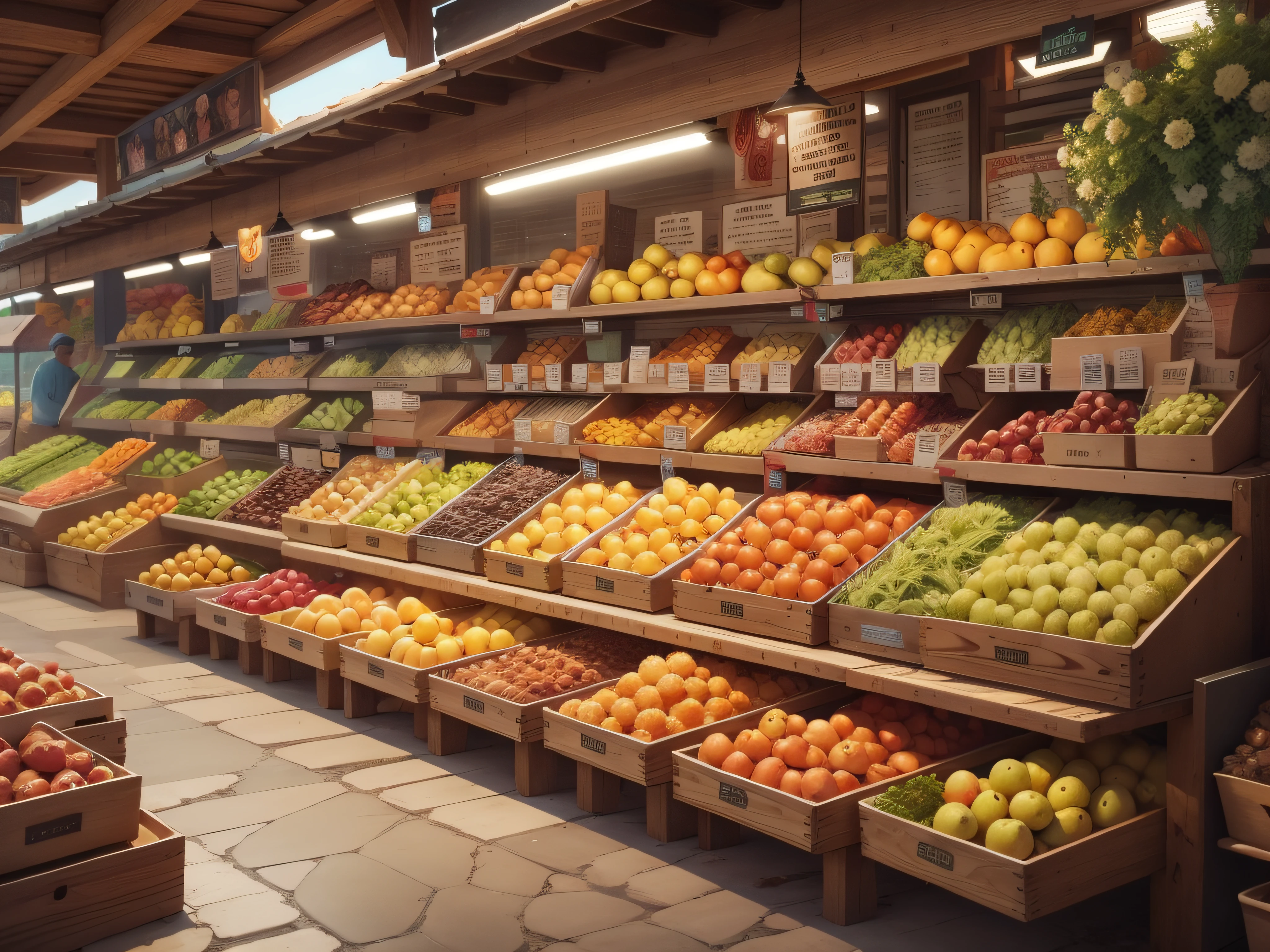 (((masutepiece))), High quality, Extremely detailed, 4K, 8K, fruit market, fresh fruit display shelf, superfine illustration, realphoto, line-drawing, Approaching perfection, Insanely detailed, Concept art, epicd, Cinematic. unreal enginee 5,