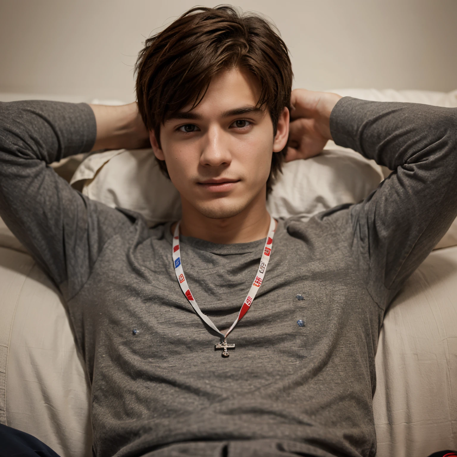 Create a realistic, cute guy 1516 years old