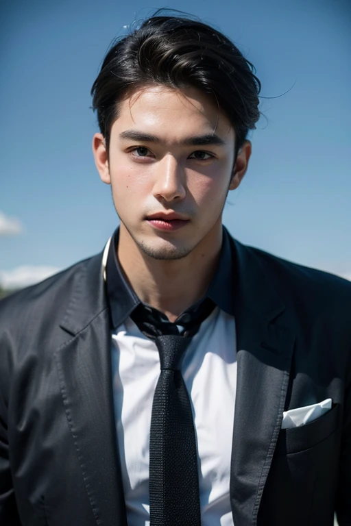 1boys,cool guy,the face,sbeard,white backgrounid