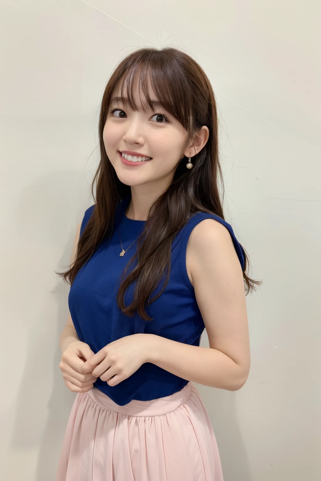 (8k, top-quality, masterpiece:1.2), (realisitic, Photorealsitic:1.37), inside in room,ultra-detailliert, 1 girl in,cute little, 独奏,Beautiful detailed sky,date,(Nasal blush),(a smile:1.15) 、(a closed mouth)tiny chest、beatiful detailed eyes、(length hair: 1.2)、Floating Hair NovaFrogStyle、To the waist、onepiece