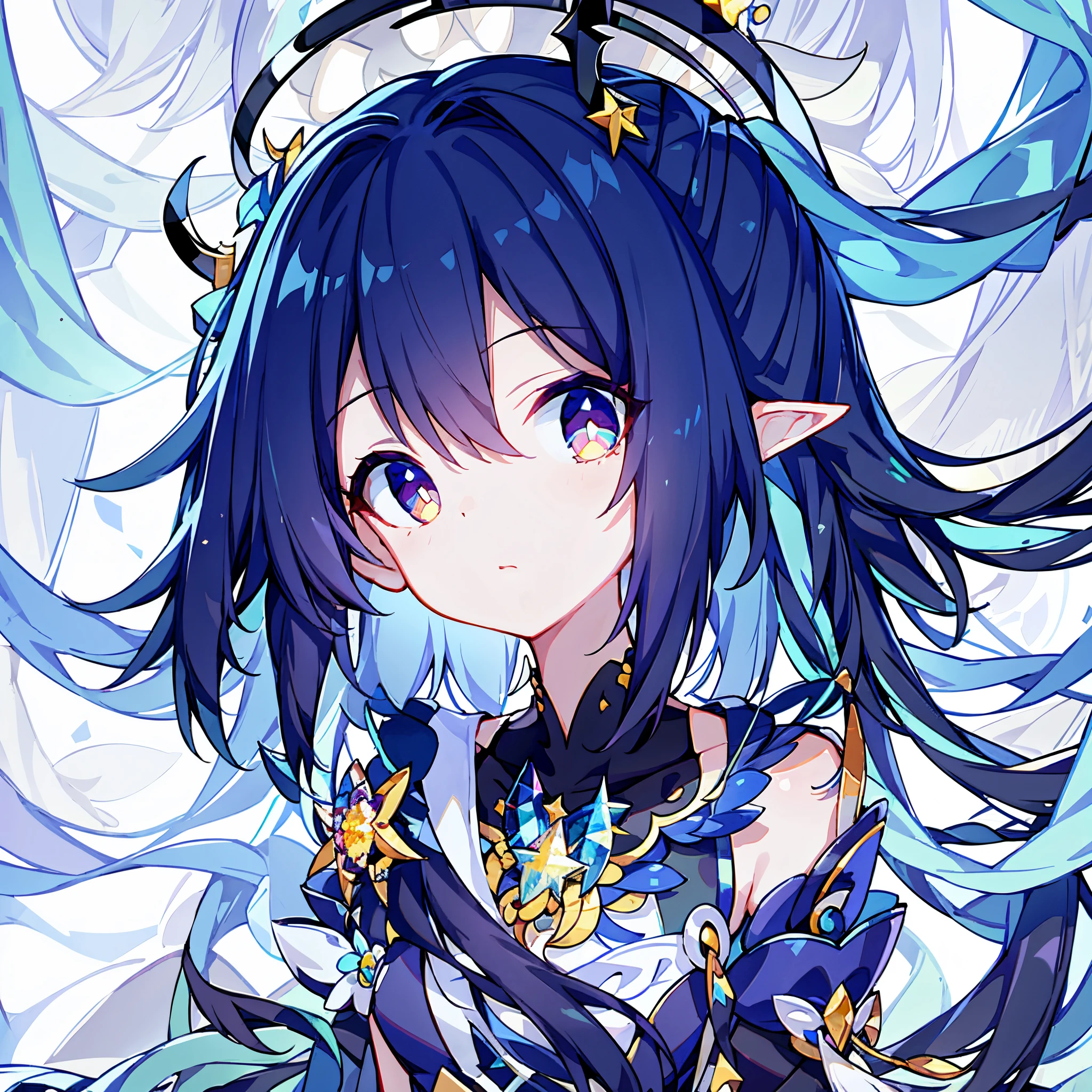 (Best Quality,8K,hight resolution:1.2), Brightly colored hair sways in the wind, Captivating rainbow-colored eyes like a kaleidoscope, Cute and innocent face with rosy cheeks, the fantastical existence of an angel, A moonlit night that emits a soft light, sacred figures and mythical beings, Mini skirt fluttering in the wind, tops that show shoulders, Elegant uniforms, dramatic long oxtail hair, delicate and sophisticated curves, Highly detailed and realistic representation, highest level of craftsmanship, Reproduce breathtaking detail in 8K resolution, Vibrant colors that pop out, The perfect combination of realism and fantasy, A mesmerizing masterpiece that captures every intricate detail.