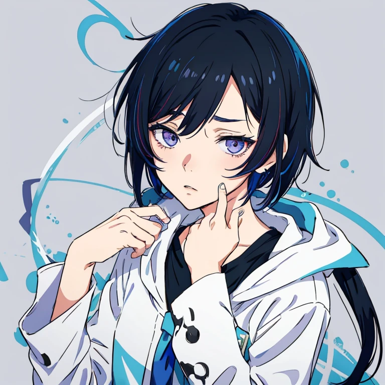 anime girl with black hair and blue-violet eyes wearing a white shirt, anime artstyle, sui ishida with black hair, 2 d anime style, rin, mikudayo, ( ( ( yoshinari yoh ) ) ), hatsune miku short hair, ilya kuvshinov with long hair, tsuaii, rei hiroe, shigenori soejima illustration, deadpan expression, emotionless expression