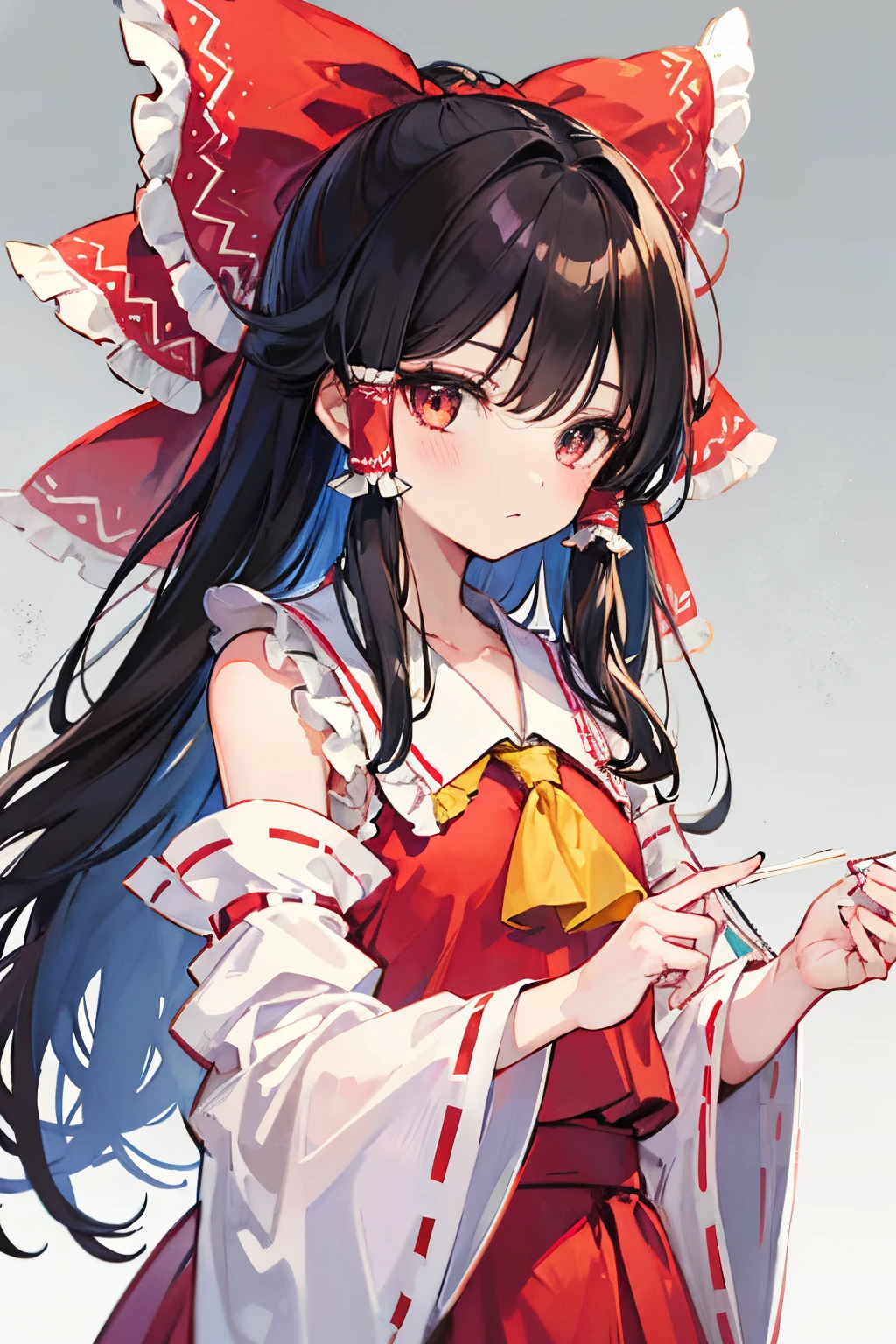 Kirisame Marisa,Hakurei Reimu,1GirlTag, holding fumo