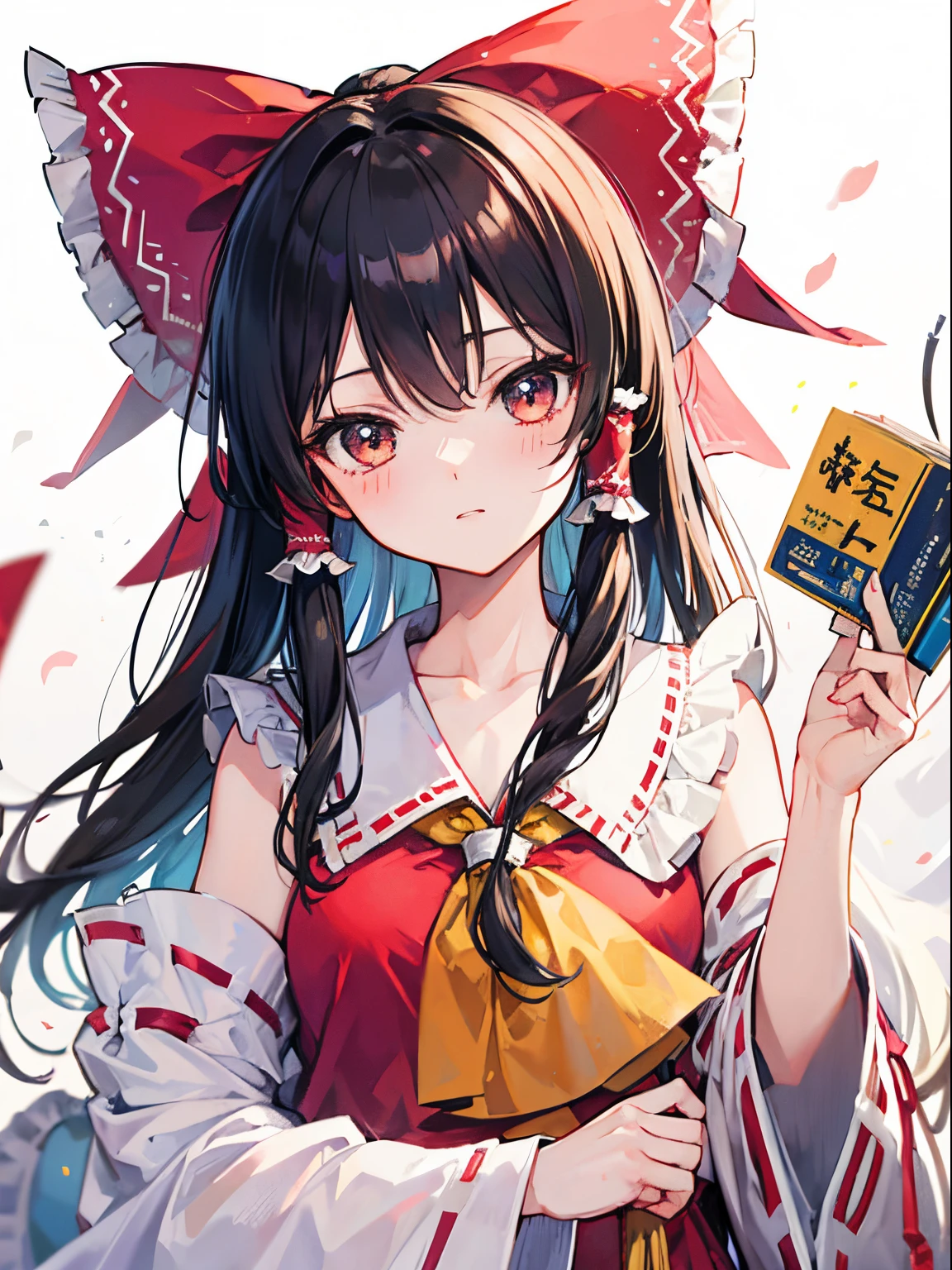 Kirisame Marisa,Hakurei Reimu,1GirlTag, holding fumo