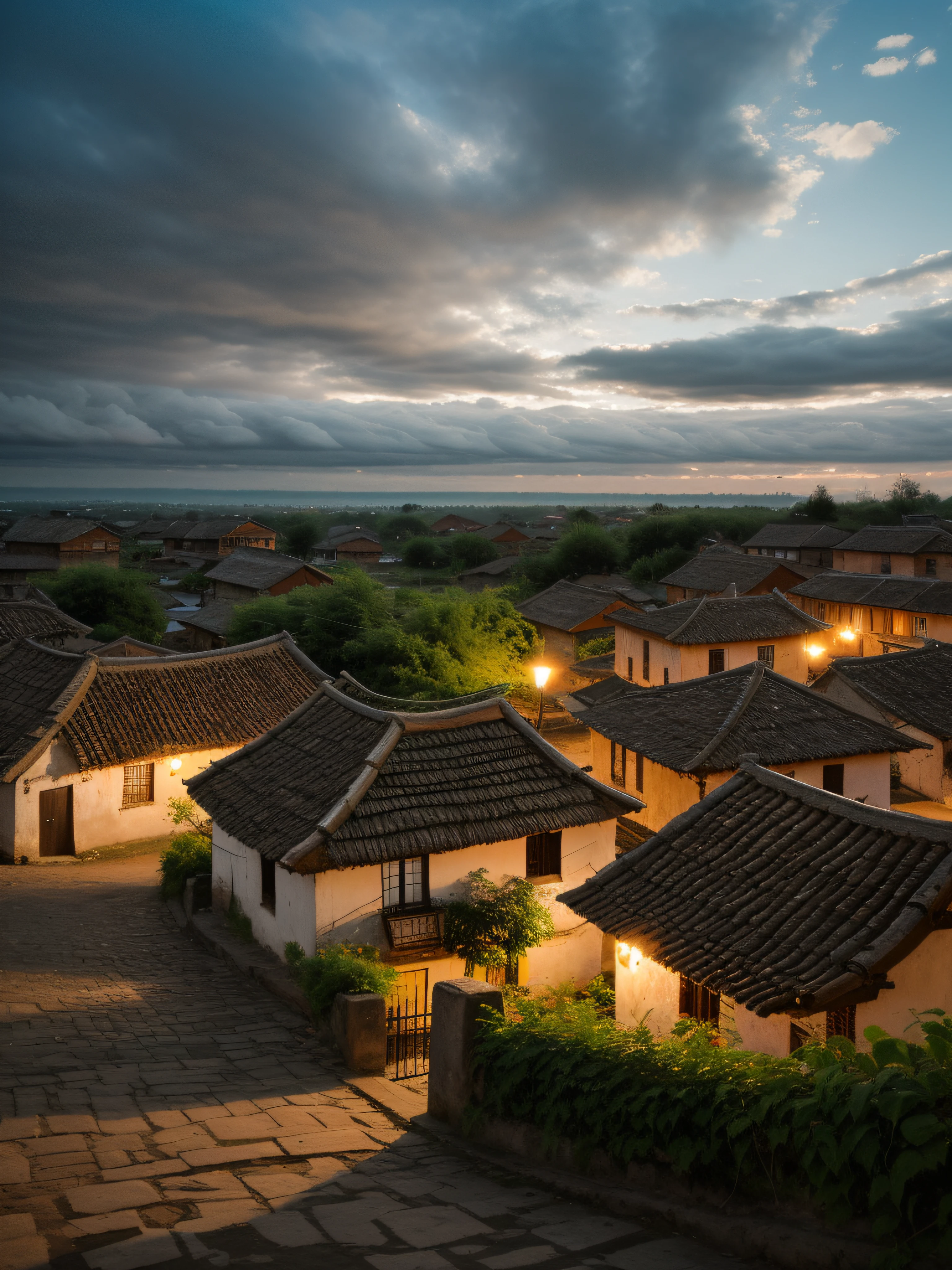 Photos of old villages, natta, clouds