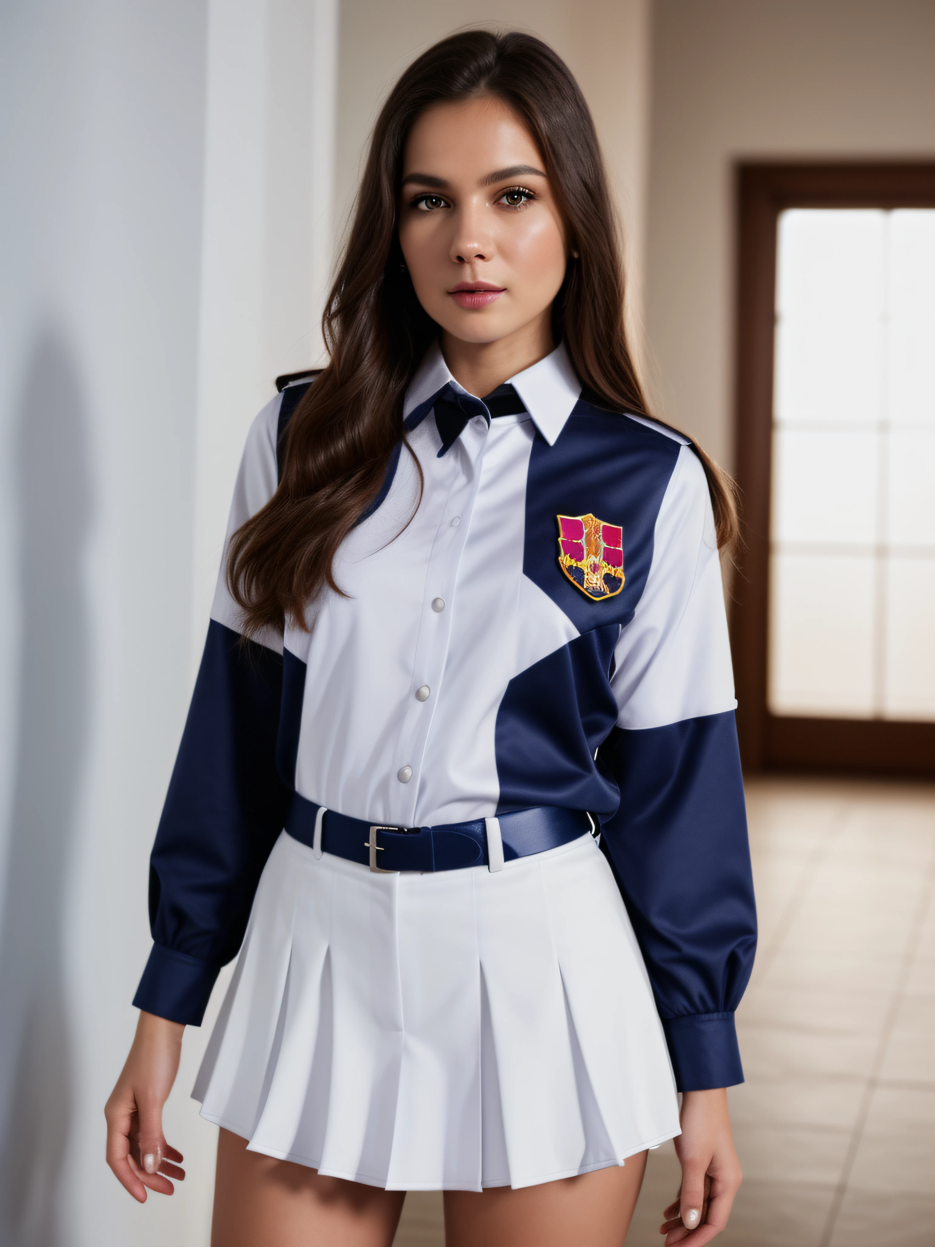Closeup portrait photo of beautiful 26 year old.Oh,woman,(White SNWNR uniform:1.25), cosmetics, 8k ultra high definition, high qulity, dramatics, Cinematic