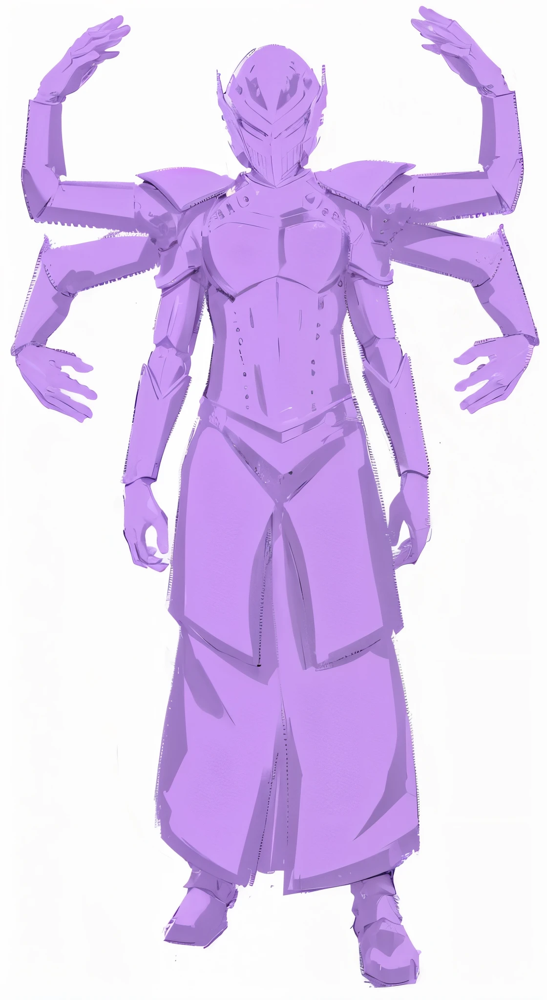 Statute if armored six arm warrior