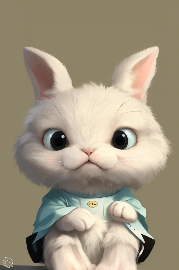Cute little bunny,Sit obediently,A bit funny and soft and silly