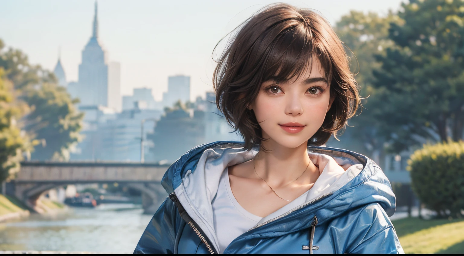 132
(a 20 yo woman,Wearing sportswear), (A hyper-realistic), (high-level image quality), ((beautiful hairstyle 46)), ((short-hair:1.46)), (Gentle smile), (breasted:1.46), (lipsticks), (Large room), (florals), (wearing hoodies)