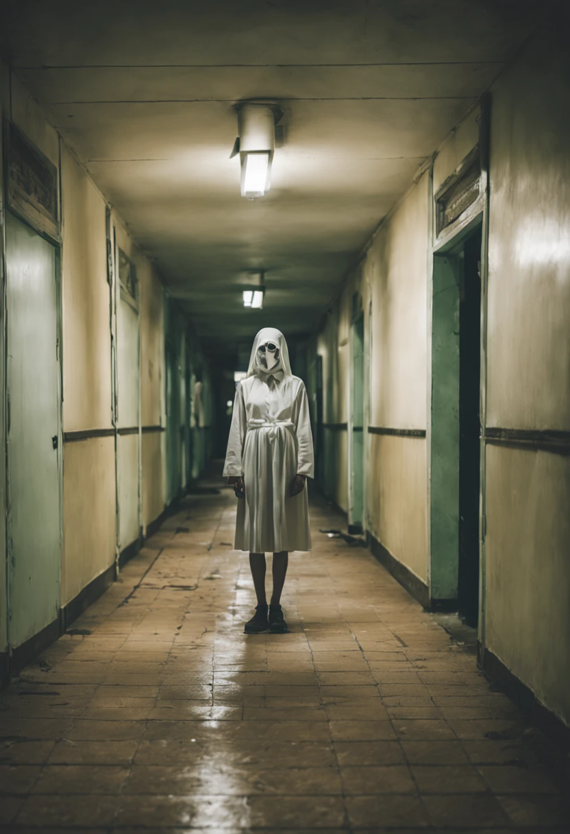 Ghost Girl, hiding in the corridor of the sanatorium, Wednesday Sujo, desolated, Stressful weather, terror, Horror, 8