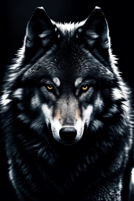 wolf picture with black theme