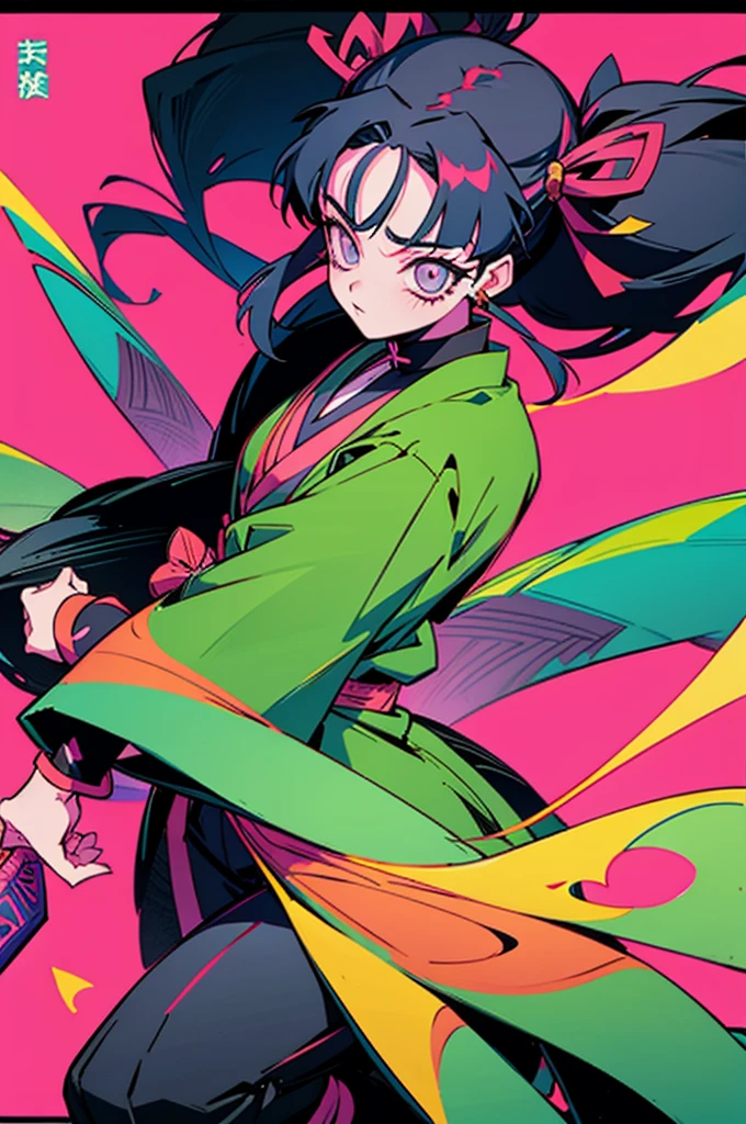 1Woman, Character Sheet, Concept art, full - body,  The woman, \(kimetsu no yaiba\)