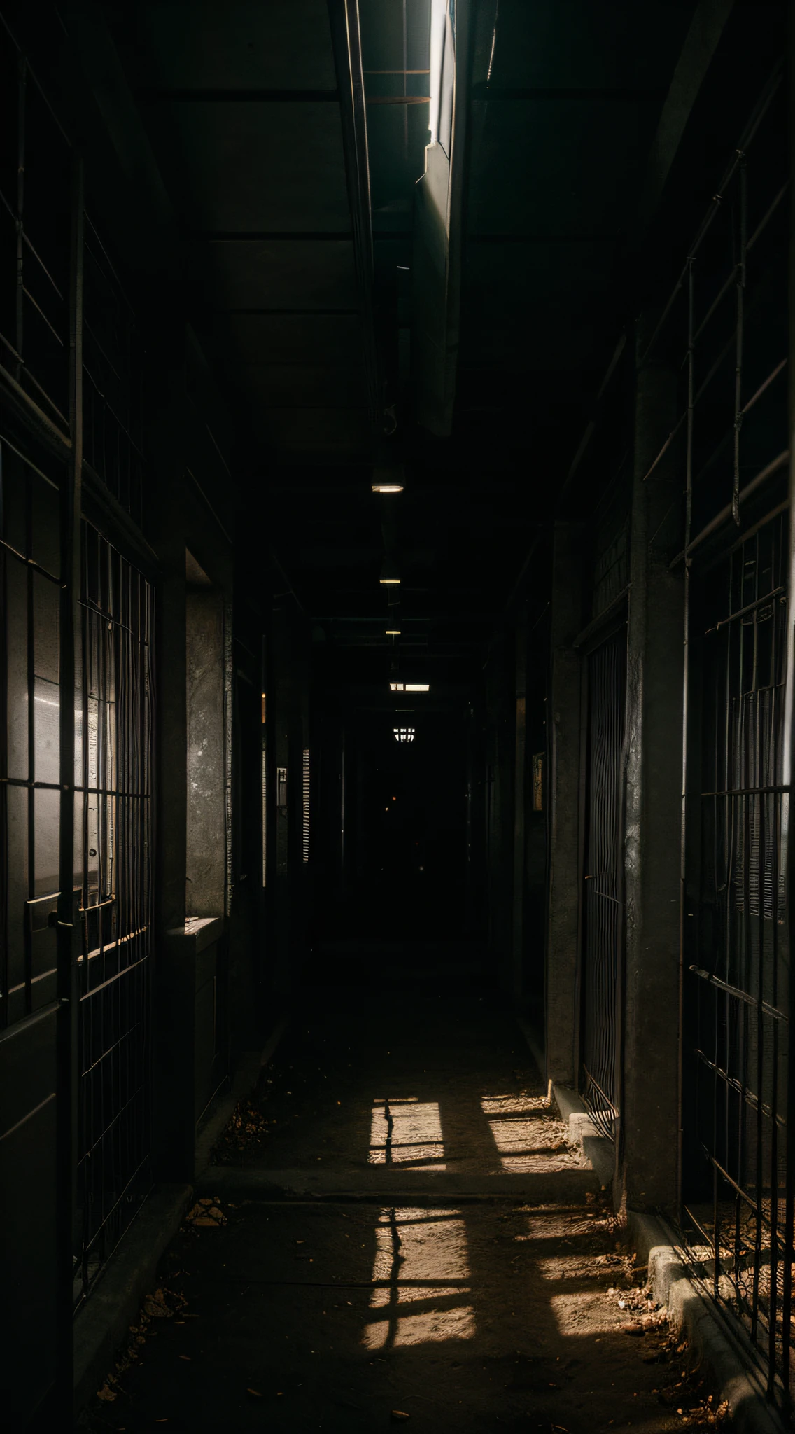 A shadowy figure trapped inside a cage made of thorns. The bars of the cage are slowly dissolving, revealing a path leading into a bright, open landscape