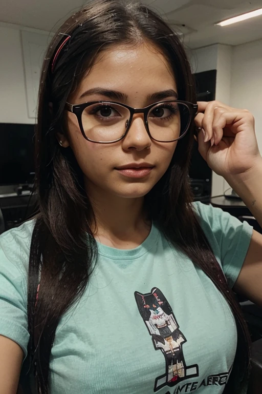 epic realism latina gamer girl glasses