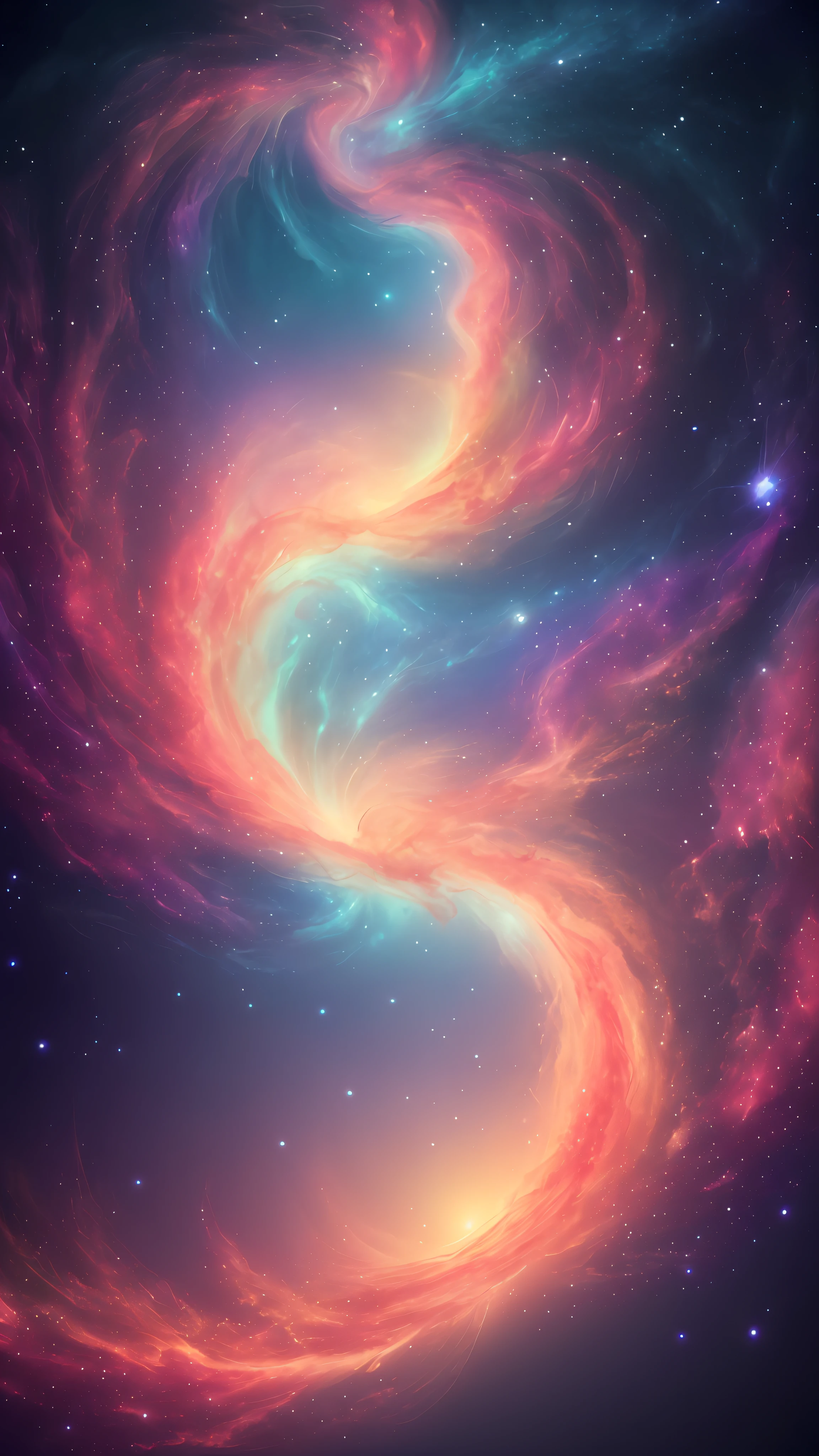 raytraced render and digital painting of the inconceivable and spectacular a scene of emergence of a figure from the glowing cloud, cosmic entities, celestial, cosmic, luxury, elegant, ornate, vibrant and vivid, smooth, soft billowing smoke, bright, heavenly, elegant, swirls, cosmic nebula vines, nebula threads, twirling, billowing, cinematic, unrealistic, high contrast, symobolism, magical, mystical, mystifying, obscure, perplexing, hyperrealistic, oversaturate, colorfully