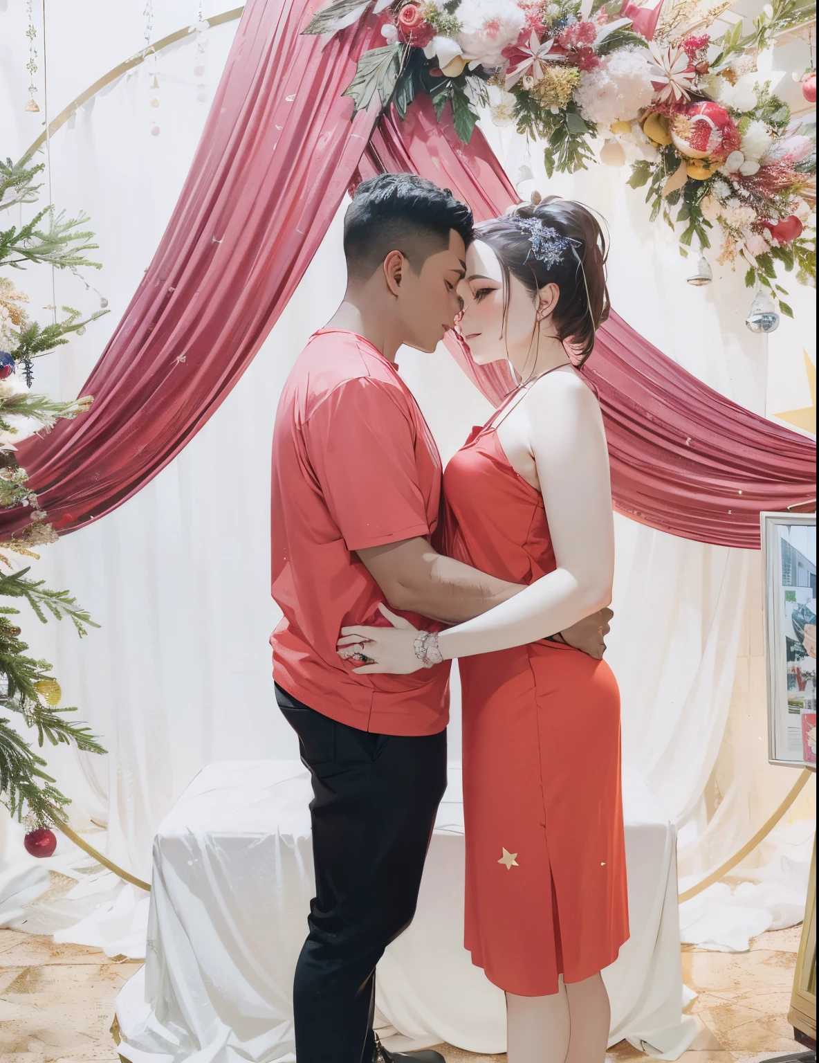 As the Christmas decorations in the mall,
We knew our love was the best,
For in each other's taking a selfie,
As the stars came out to play. --auto