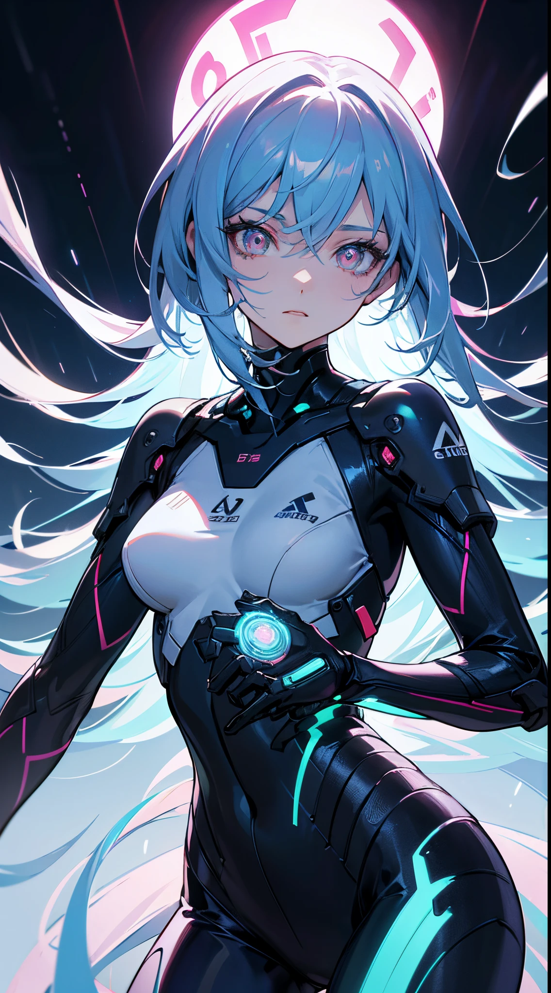 glowing eyes, colourful glowing hair, anime style, high detail, Futurism, glowing light, UHD, retina, masterpiece, ccurate, anatomically correct, textured skin, super detail, high details, high quality, award winning, best quality, highres