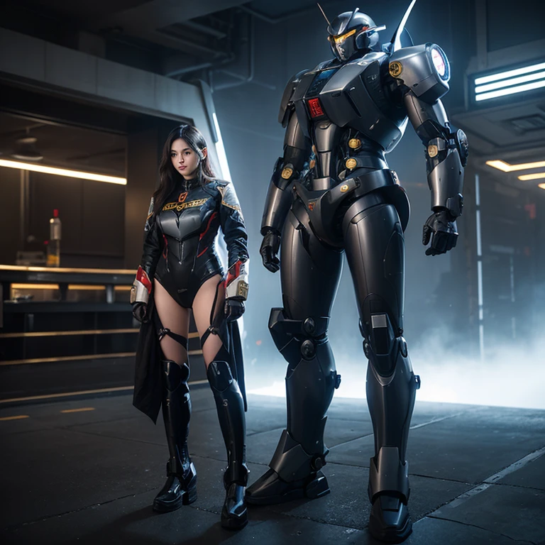 Science fiction century,Mecha warrior,Humanity,25 age old,Gravity weapons,Wearing a mech suit,Handsome and chic,Tall and powerful,Authentic texture