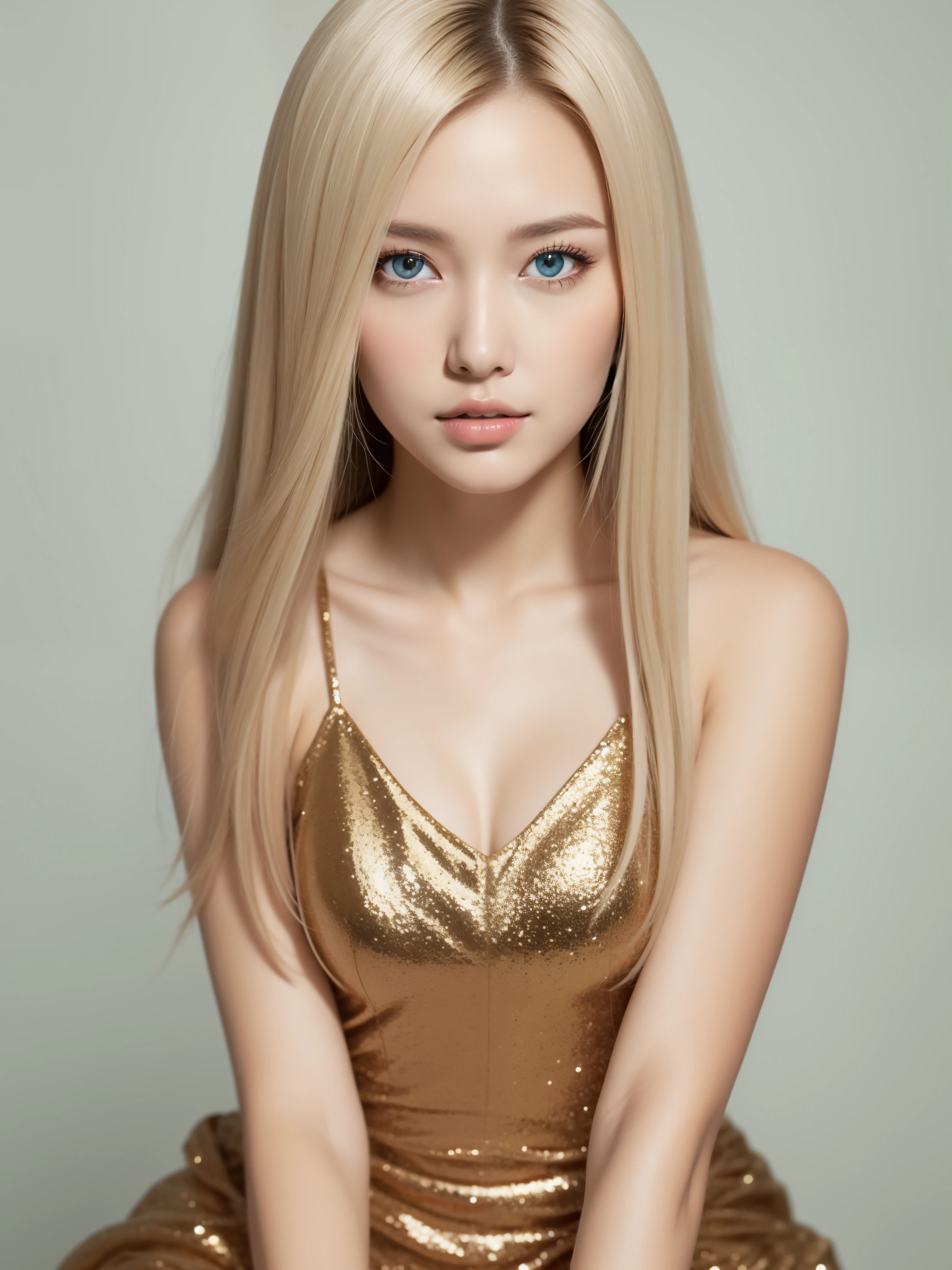 Beautiful woman in fantastic space, Tight micro dress white and gold color, 98k, {{masutepiece}}, Best Quality, High quality:1.4), {{[[front look}}, eye_Contact,Various photo actions)]], Very Clean Face, And very pretty eyes, Cute Images, Cute Images, {{A half body}}, {{{{{{{{Long legs}}}}}}}}, {{{{slim }}}}, {{{{{{Tall Woman}}}}}}, {{Height 177 cm}}, Solo, Beautiful, lovely, Adorable, pale skin, {{18〜22-year-old German girl}}, Beautiful German girl with platinum blonde hair color with blue or green eyes), Young german girl in Scandinavia, {{{{{{{{{{Half Girl}}}}}}}}}}, {{{{{{{{{{high_heels}}}}}}}}}},japanes