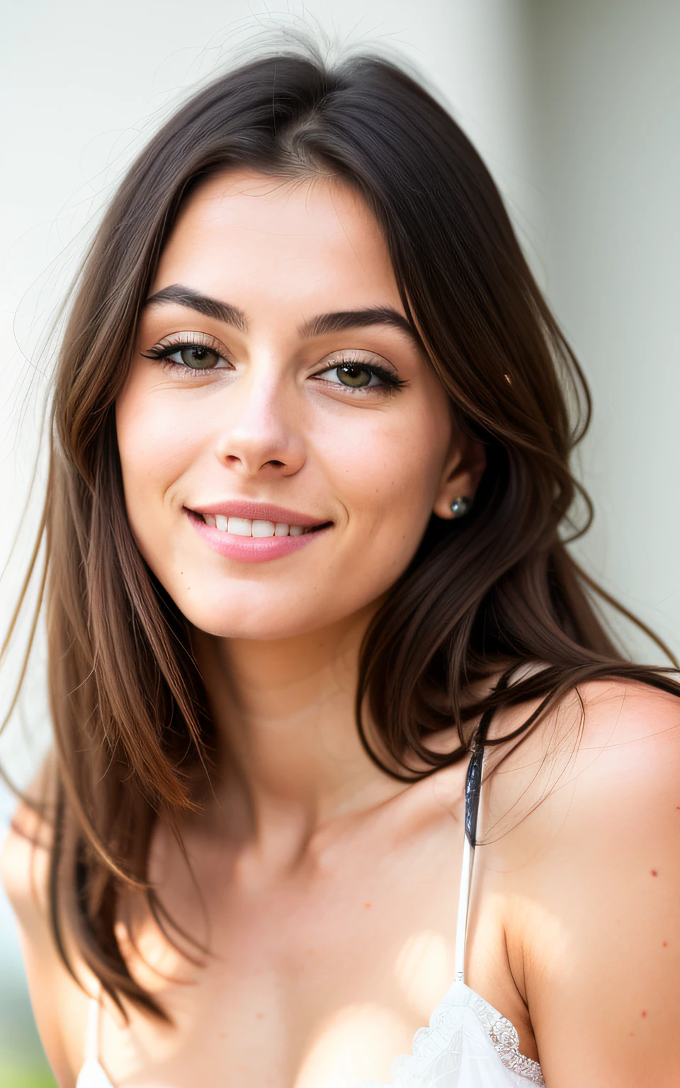 mignonne belle brune latine, corps entier, angle parfait, Very detailed, 32 ans, visage coquin, messy long hair, yeux bruns, high resolucion, Masterpiece, Best quality,Intricate details, highly detailed,mise au point nette, detailed skin,realistic skin texture,texture, detailled eyes, professionnel, 4K, sourire, filmed on Canon, 85 mm,faible profondeur de champ,Couleur Kodak Vision, eyeshadow, Extremely detailed, photo_\(ultra\), photoreallistic, Realstic, Post-traitement, max detail, roughness, real life, ultra realist, photorealism, photographie, 8K UHD, photographie, Braless, Pokies